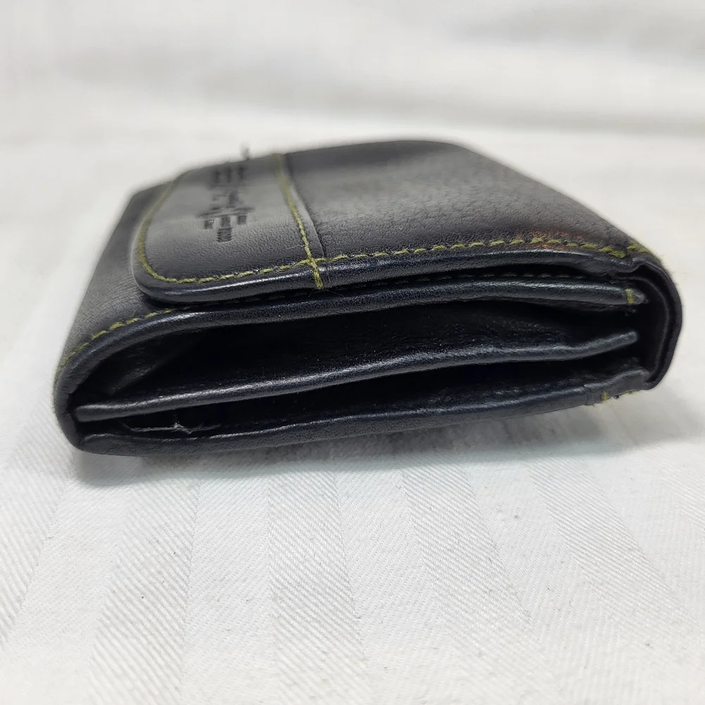 Fossil Black Leather WALLET Snaps Zipper Coin Purse Cards ID 4.5x4 Pebbled - Picture 10 of 13